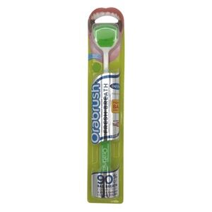 Dentek Orabrush Fresh Breath Tongue Cleaner  Dual Action Scraper Green 1 Count